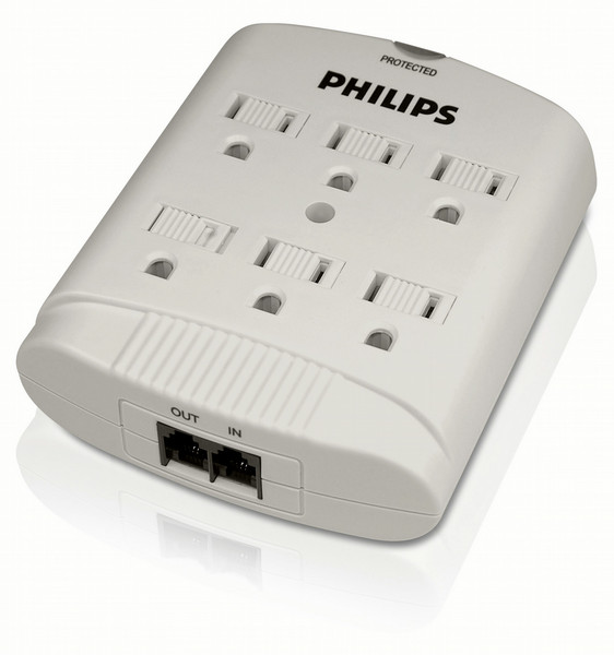 Philips SPP2307WA Wall tap 6 outlets Surge protector
