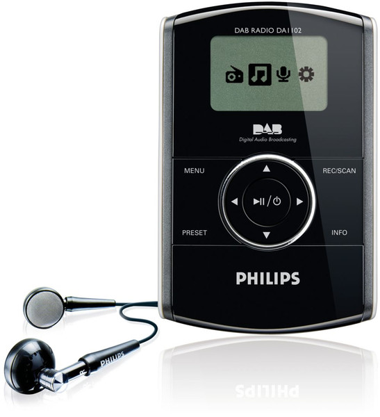 Philips DA1102/05 Портативный Цифровой Черный радиоприемник