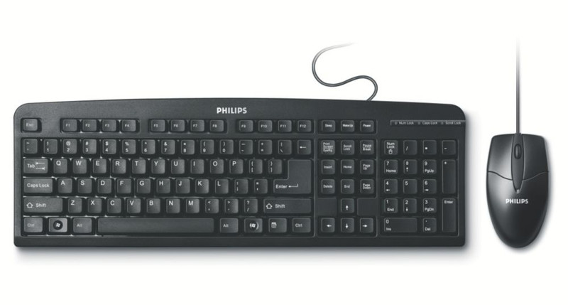 Philips SPT1700BC/97 USB + PS/2 Черный клавиатура