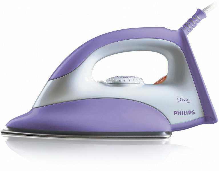 Philips GC148/02 Утюг для сухой глажки Керамическая подошва 1100Вт Фиолетовый, Белый утюг