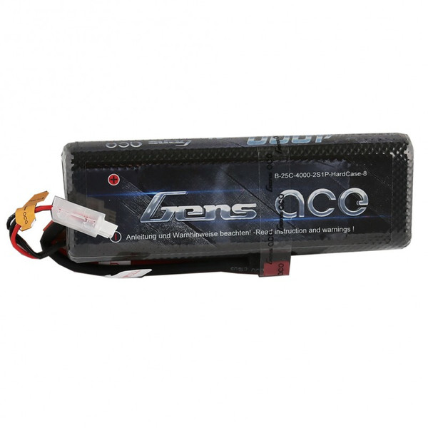 Gens ace B-25C-4000-2S1P-HARDCASE-8 Lithium Polymer 4000mAh 7.4V rechargeable battery