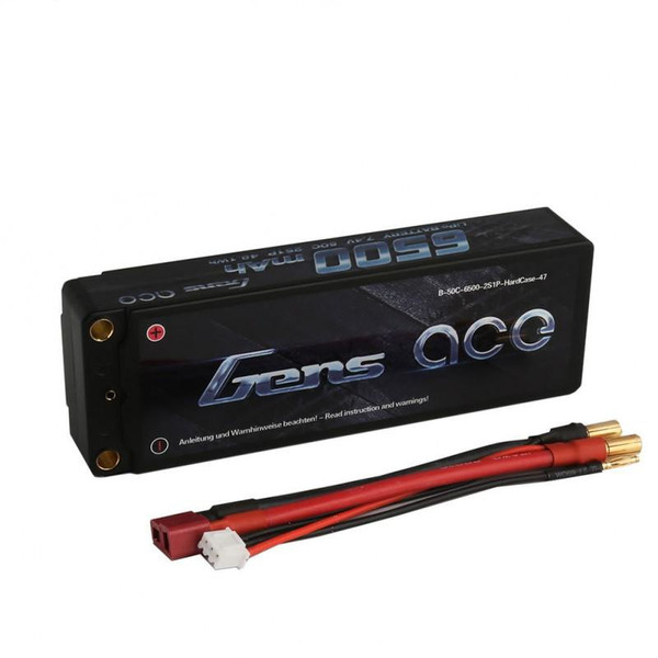Gens ace B-50C-6500-2S1P-HARDCASE-47 Lithium Polymer 6500mAh 7.4V rechargeable battery