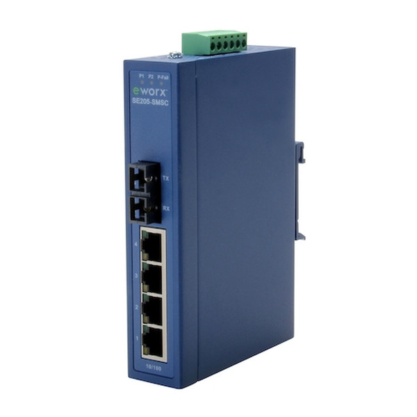B&B Electronics SE205-SMSC Неуправляемый Fast Ethernet (10/100) Синий сетевой коммутатор