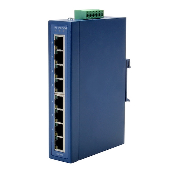 B&B Electronics SE208-T Неуправляемый Fast Ethernet (10/100) Синий сетевой коммутатор