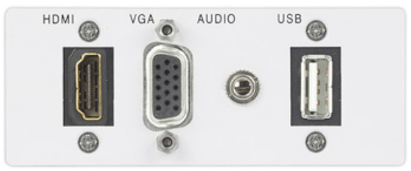 Extron AAP SuperPlate 100 HDMI + VGA + USB A + 3.5mm Белый розетка