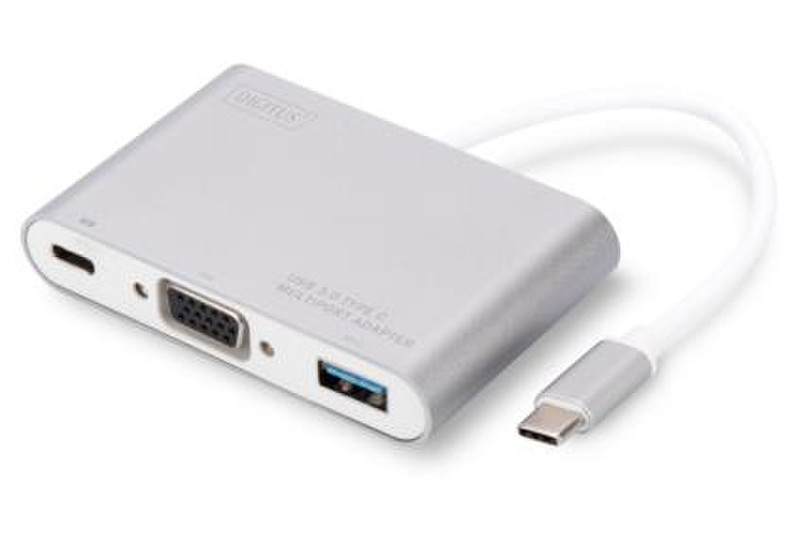 ASSMANN Electronic DA-70839 0.2м USB C VGA (D-Sub) + USB Cеребряный адаптер для видео кабеля