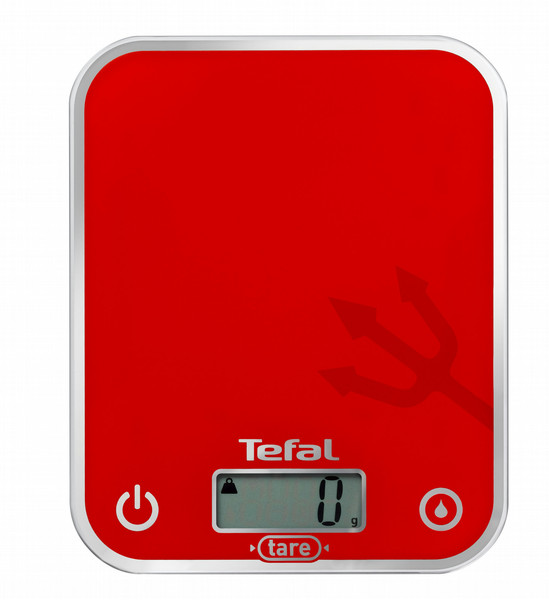 Tefal BC5117C0 Tisch Rechteck Electronic kitchen scale Rot, Silber Küchenwaage