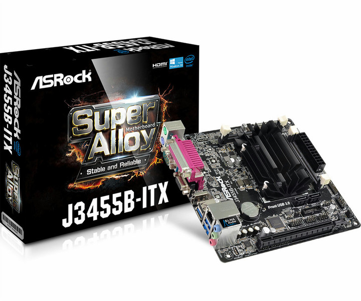 Asrock J3455B-ITX NA (интегрированный CPU) Mini ITX