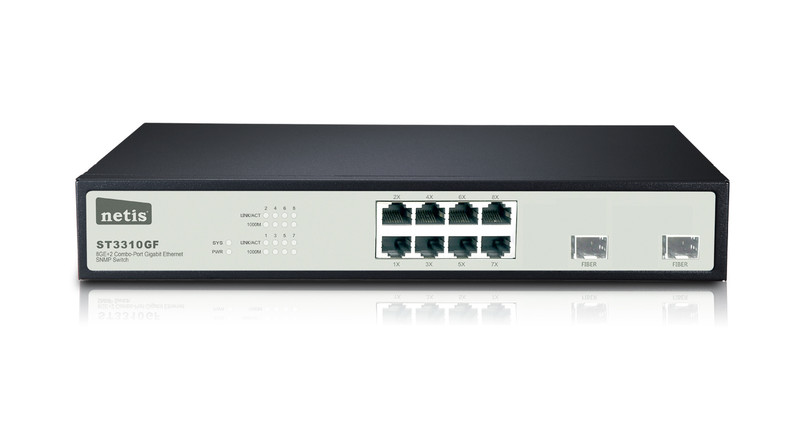 Netis System ST3310GF Gigabit Ethernet (10/100/1000) Черный, Серый сетевой коммутатор