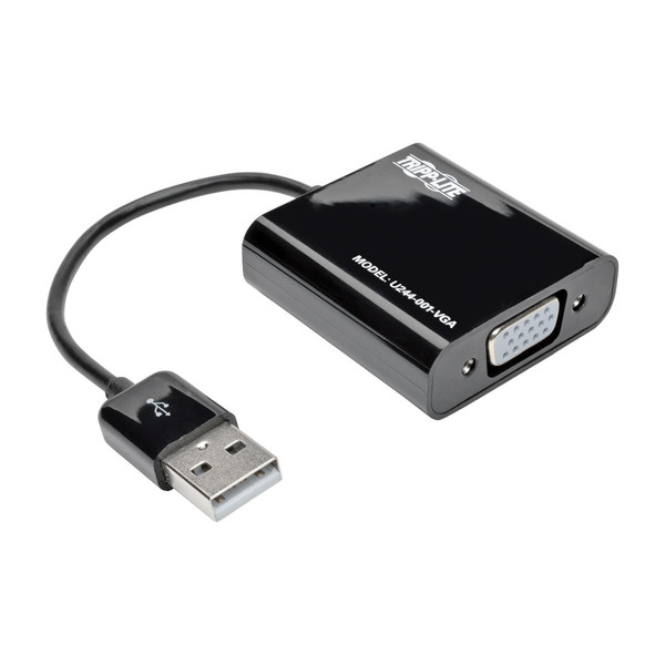 Tripp Lite USB 2.0 to VGA Dual/Multi-Monitor External Video Graphics Card Adapter w/Built-In USB Cable, 128 MB SDRAM, 1080p @ 60 Hz