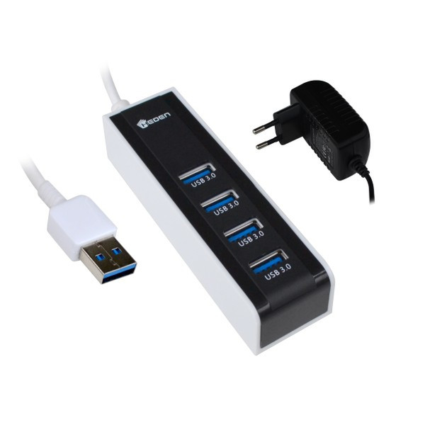 Neklan SPE5662 USB 3.0 (3.1 Gen 1) Type-A 5000Мбит/с Черный, Белый хаб-разветвитель