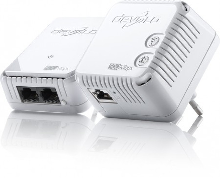 Devolo dLAN 500 WiFi Starter Kit Powerline 500Мбит/с Подключение Ethernet Wi-Fi Белый 2шт PowerLine network adapter