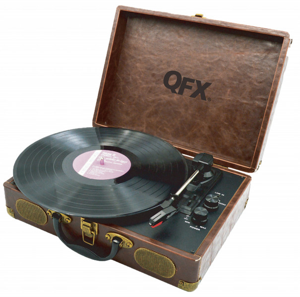 QFX TURN-105 Belt-drive audio turntable Black,Brown audio turntable