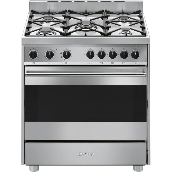 Smeg B8GMXI9 Freestanding Gas hob B Stainless steel cooker