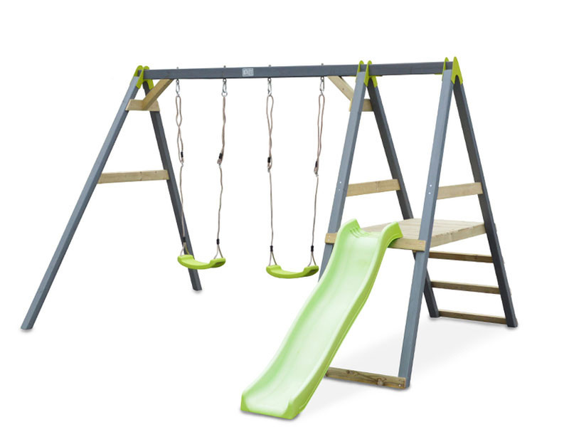 EXIT Aksent Double Swing + Slide Playground swing set