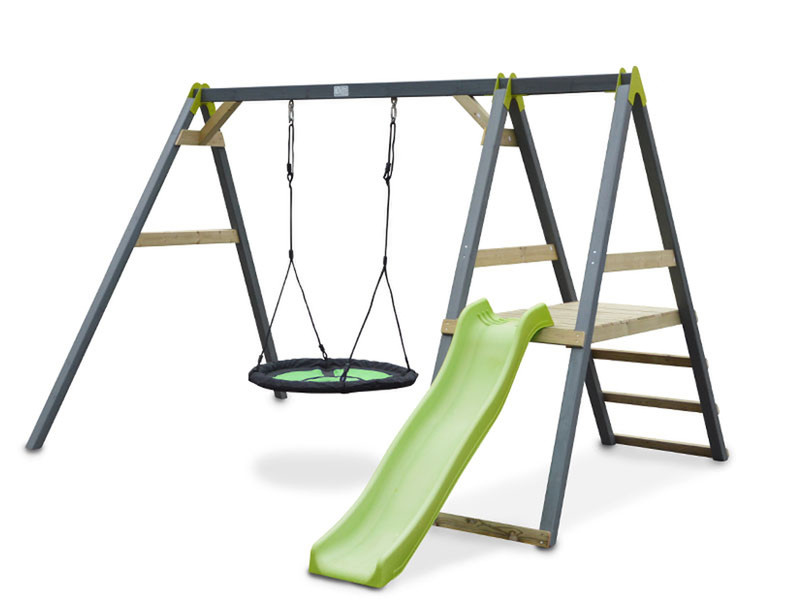 EXIT Aksent Nest Swing + Slide Playground swing set