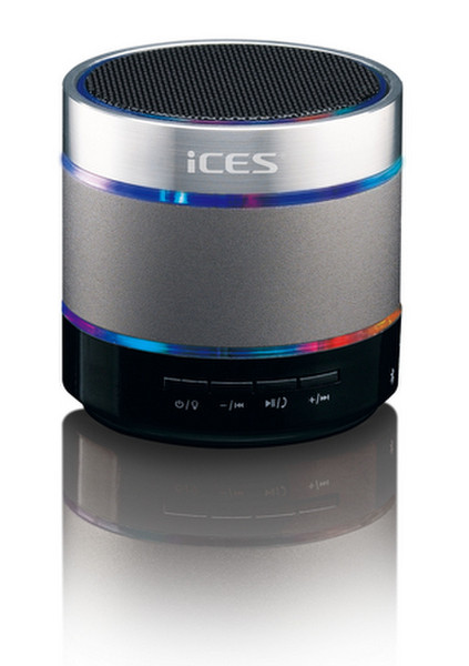 Ices IBTS-6 Mono 2.2W Zylinder Schwarz, Silber Tragbarer Lautsprecher