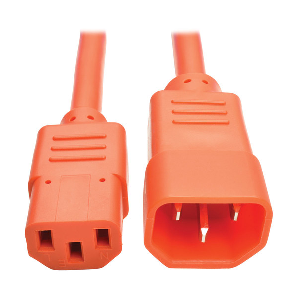 Tripp Lite Standard Computer Power Extension Cord, 10A, 18 AWG (IEC-320-C14 to IEC-320-C13), Orange, 0.91 m