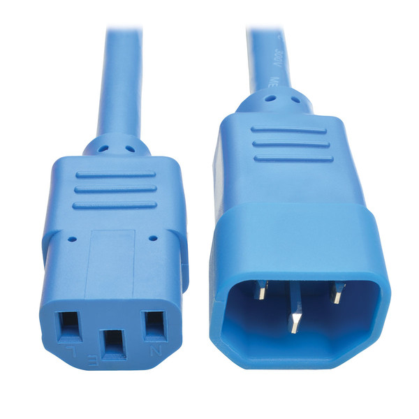 Tripp Lite Heavy-Duty Power Extension Cord, 15A, 14 AWG (IEC-320-C14 to IEC-320-C13), Blue, 1.83 m