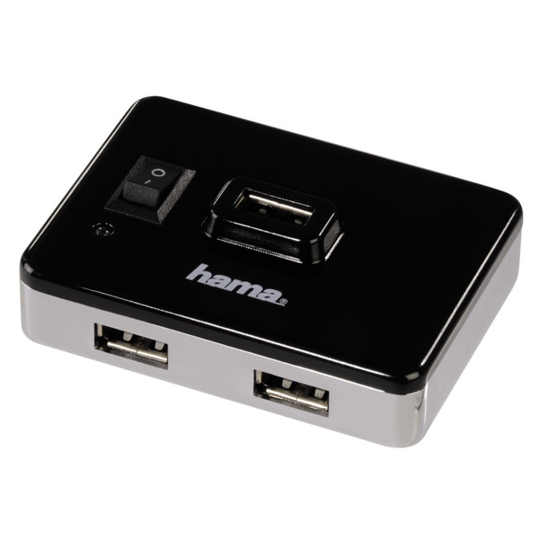 Hama On/Off Switch USB 2.0 Schwarz, Silber