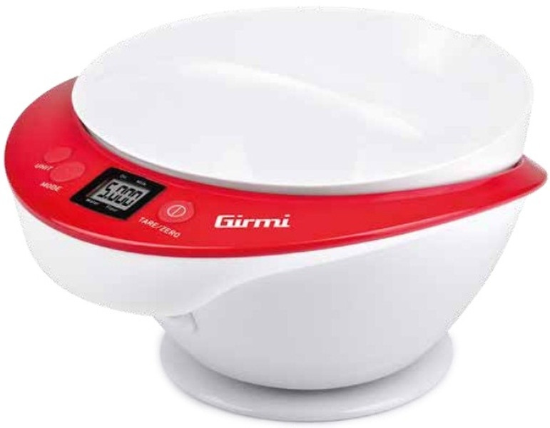 Girmi PS20 Tisch Electronic kitchen scale Rot, Weiß