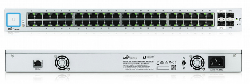 Ubiquiti Networks UniFi US-48 Managed Gigabit Ethernet (10/100/1000) 1U Silver,White network switch
