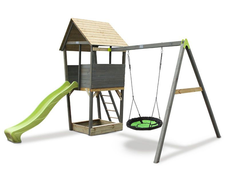 EXIT Aksent Playtower with Nest swing Деревянный детский игровой комплекс