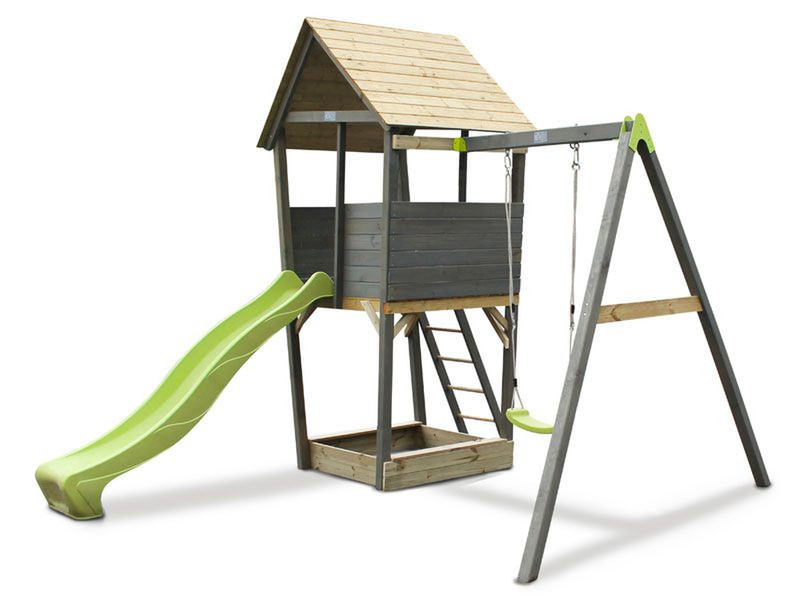 EXIT Aksent Playtower with Single swingarm Деревянный детский игровой комплекс
