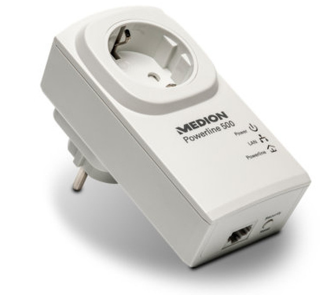 Medion MD 90215 500Мбит/с Подключение Ethernet Белый 2шт PowerLine network adapter