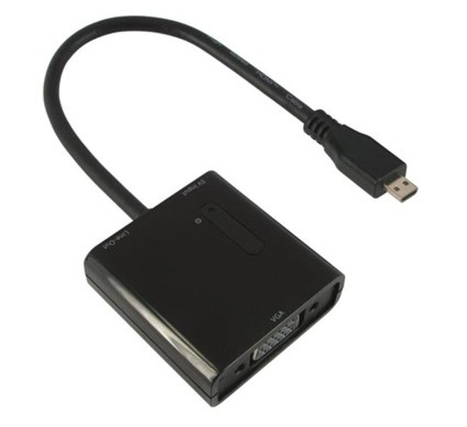 Nilox NX080200129 0.15m Micro-HDMI VGA (D-Sub) Black video cable adapter