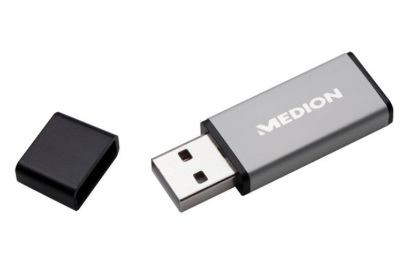 Medion 50041935A1 16ГБ USB 2.0 Type-A Черный, Серый USB флеш накопитель