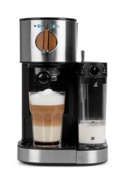 Medion MD 17166 Espresso machine 1.2л Черный, Нержавеющая сталь