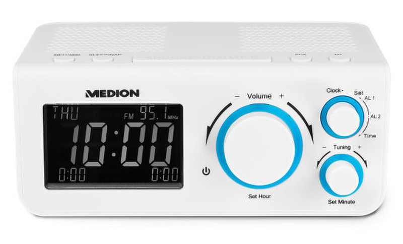 Medion E66323 Часы Analog & digital Белый радиоприемник