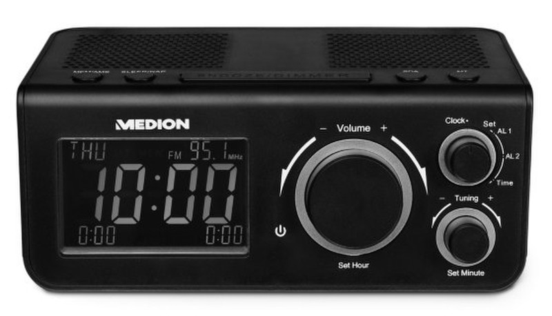 Medion E66323 Uhr Analog & digital Schwarz Radio