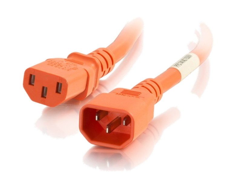 C2G 17488 0.9m C14 coupler C13 coupler Orange power cable