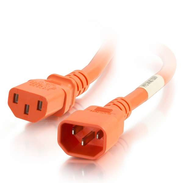 C2G 17506 1.8m C14 coupler C13 coupler Orange power cable