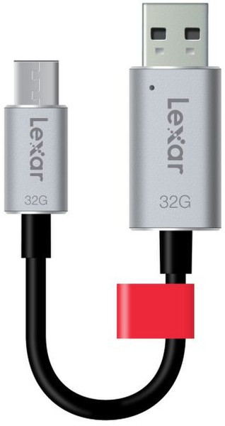 Lexar JumpDrive C20c 32GB 32ГБ USB 3.0 (3.1 Gen 1) Type-A/Type-C Черный, Cеребряный USB флеш накопитель