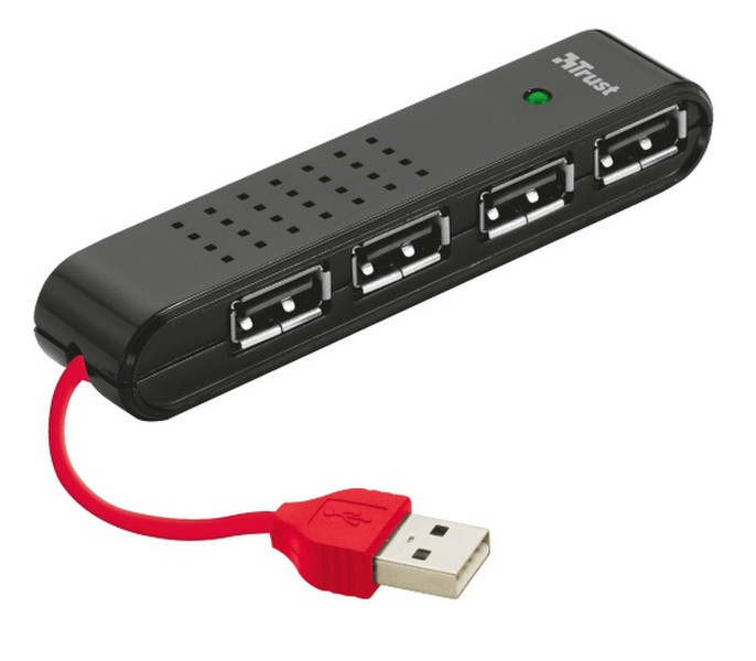 Trust UHB-204 USB 2.0 480Мбит/с Черный, Красный