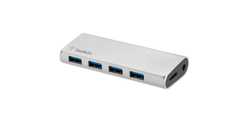 Belkin F4U073YCAPL-P USB 3.0 (3.1 Gen 1) Type-A 5000Mbit/s Aluminium Schnittstellenhub