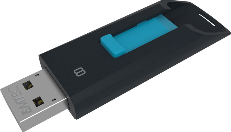 Emtec C450 Slide 8ГБ USB 2.0 Type-A Черный USB флеш накопитель