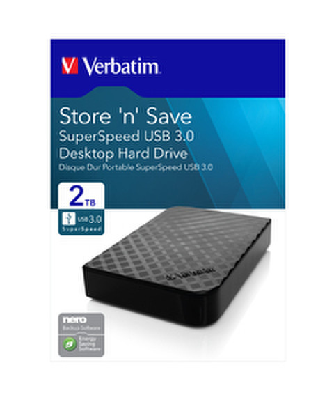 Verbatim Store 'n' Save 2000GB Schwarz Externe Festplatte