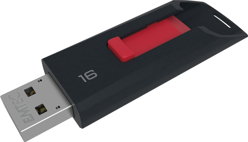 Emtec C450 Slide 16ГБ USB 2.0 Type-A Черный USB флеш накопитель