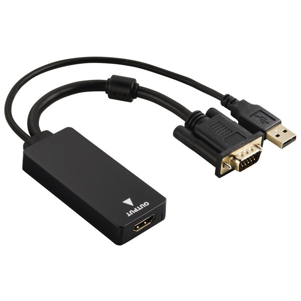 Hama 54547 USB A + VGA (D-Sub) HDMI Черный адаптер для видео кабеля