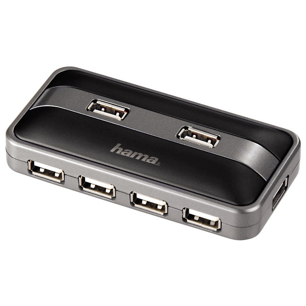 Hama 00078483 USB 2.0 480Mbit/s Anthrazit, Schwarz Schnittstellenhub