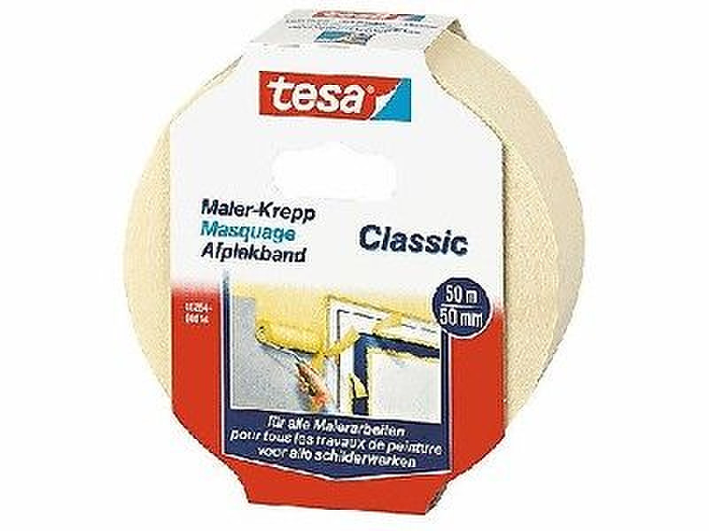 TESA Masking Tape CLASSIC 50m Allzweck-Klebeband Innenraum PVC Gelb