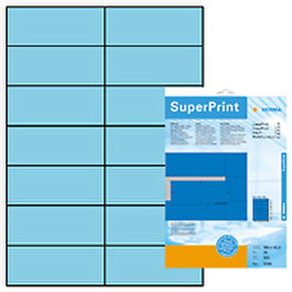 HERMA Etiketten blauw 105x42,3 SuperPrint 350 St. 350pc(s) self-adhesive label