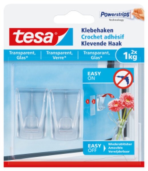 TESA 77735-00000 Для помещений Universal hook Прозрачный 2шт крючок для хранения вещей