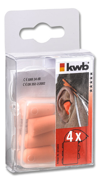 kwb 375800 Disposable ear plug Orange 4Stück(e) Ohrstopfen