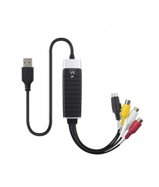 Ewent EW3706 USB 2.0 S-Video/Composite AV Черный, Серый, Красный, Белый, Желтый кабельный разъем/переходник