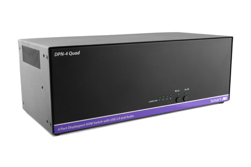 Smart-AVI DPN-4QUAD Schwarz Tastatur/Video/Maus (KVM)-Switch